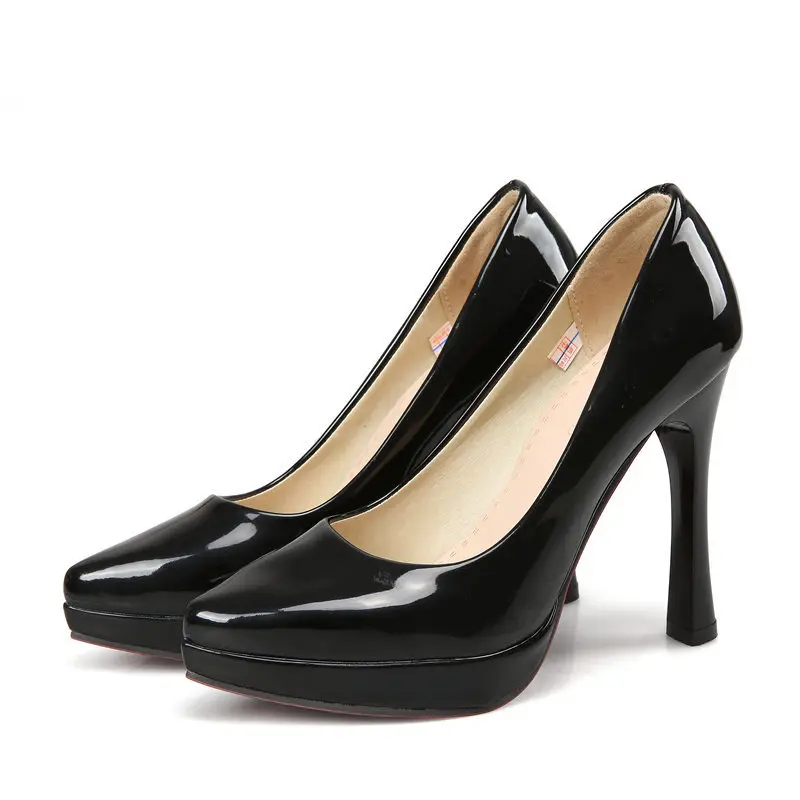 QPLYXCO лакированная искусственная кожа заостренный носок платформа 11 см
