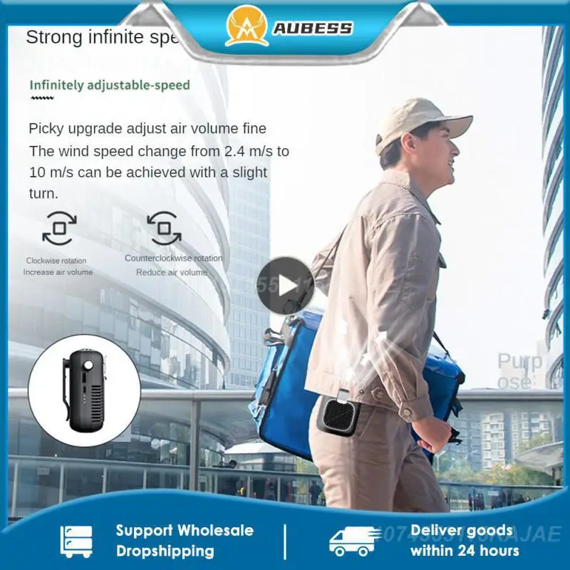 

1/2/3PCS Waist Fan Mobile Power Supply Long Lasting Life Stroller Charging Treasure Waist Fan Light Luxury Design Small Mini Fan