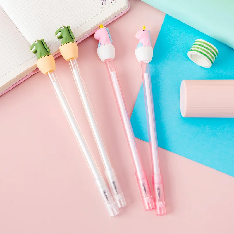

20/60 Pcs Creative Transparent Rod Eggshell Little Dinosaur Neutral Pens Student Gel Pen Stationery Wholesale