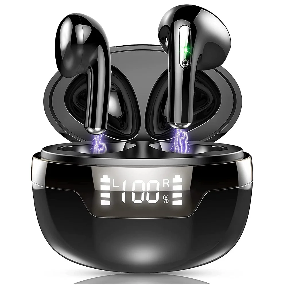 

Bluetooth 5.2 Earphones J97 Wireless Headphones LED TWS With Dual Microphone Earpiece CVC8.0 Noise Cancel Headsets Gamer Earbuds