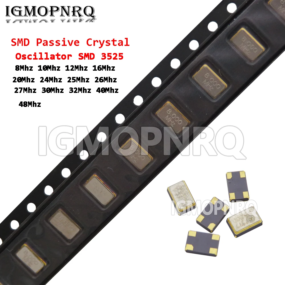 10 шт., 3225 SMD, пассивная Φ 8 МГц 10 МГц 12 МГц 16 МГц 20 МГц 24 МГц 26 МГц 30 МГц 32 МГц 40 МГц 48 МГц 3225