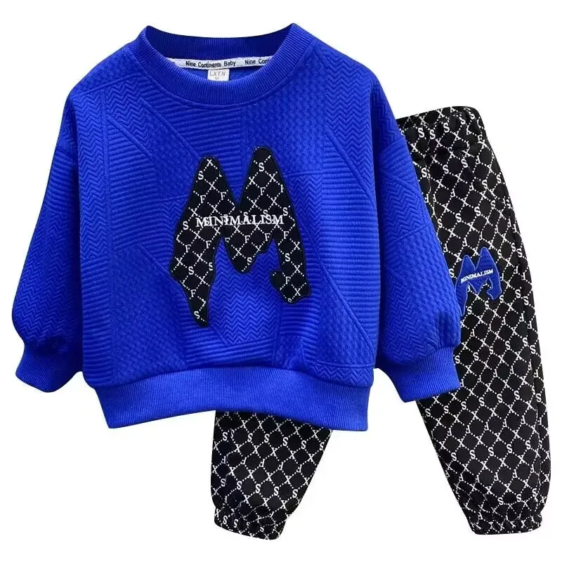 

Boys Set Spring and Autumn 2023 New Fashion Casual Sweater Pants 2-Piece Children's Korean casual clothing set