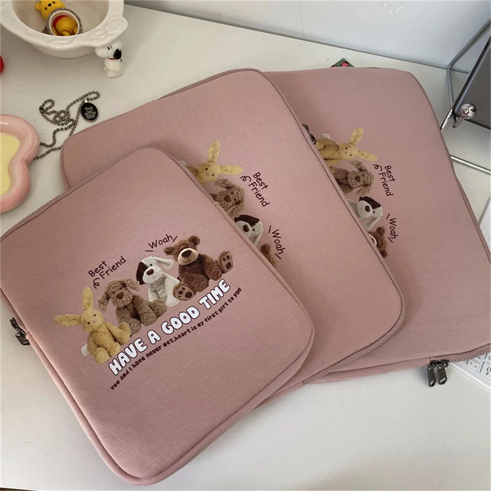 

Ins Wind Girl Tablet PC Bag Little Rabbit Little Dog Little Bear iPad Bag Student Korean 11 inch 10.5 inch 9.7 inch liner bag