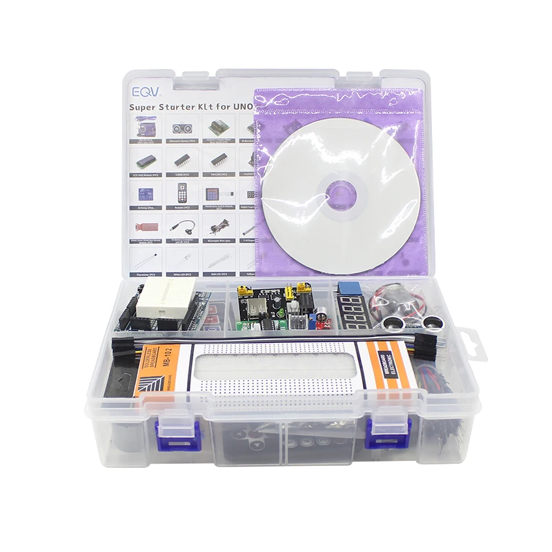 EQV супер стартовый комплект для Arduino UNO R3 - Uno макетная плата/шаговый двигатель/SG90