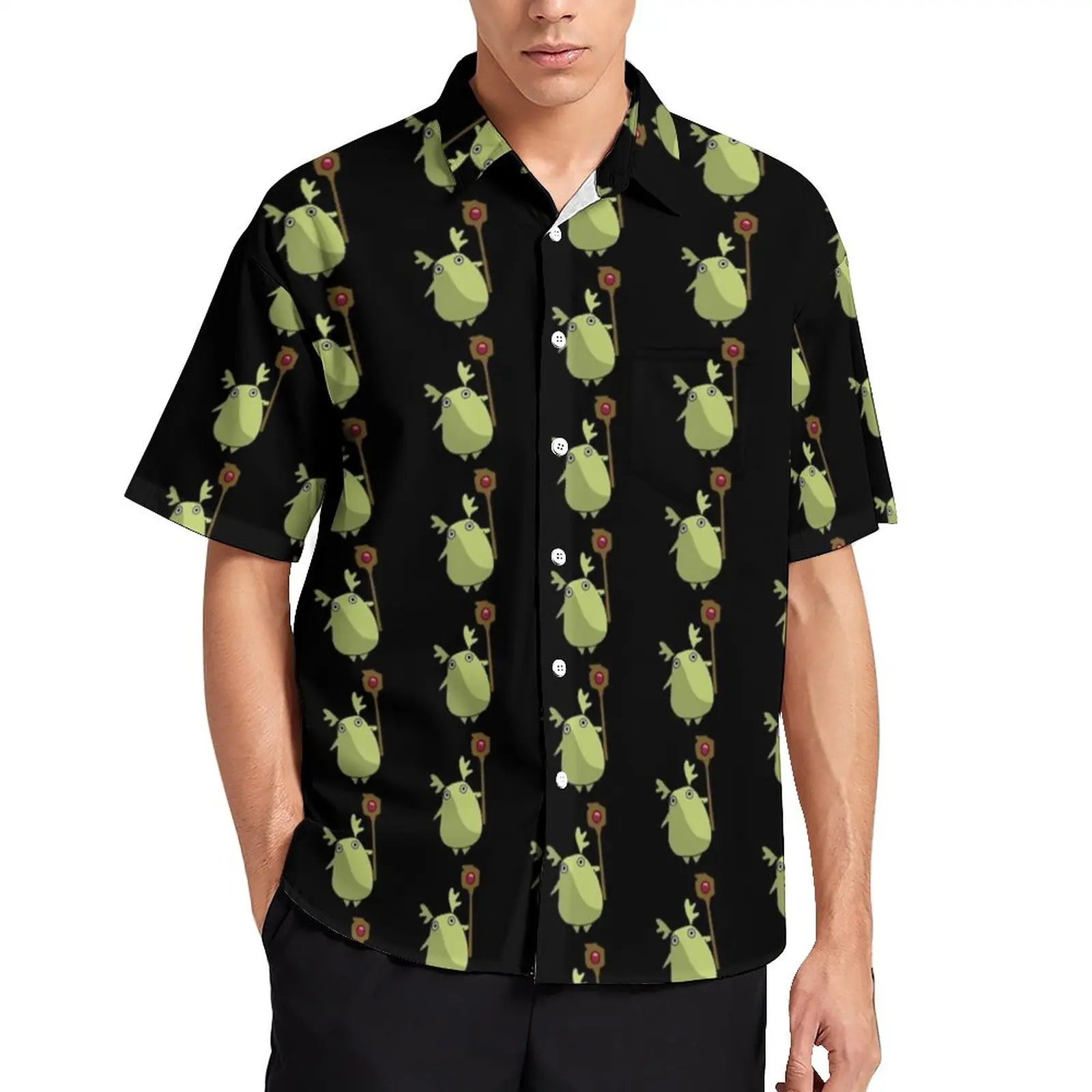 

Lovely Totoro Blouses Men Japanese Anime Print Casual Shirts Hawaiian Short Sleeve Custom Y2K Oversize Vacation Shirt Gift