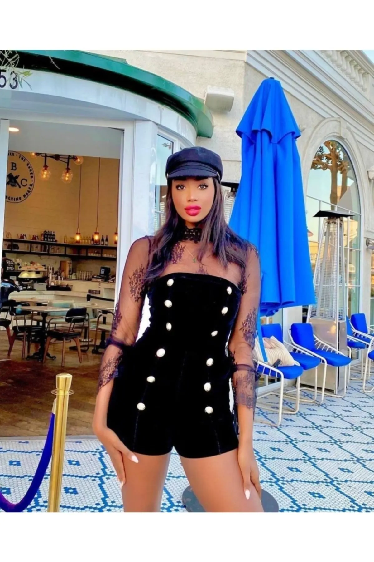 

Women's Overalls Top Part Tulle Guipure And Button Detailed Atlas Jumpsuit Hot Casual Fashion Sleeveless Baggy Trousers Overalls