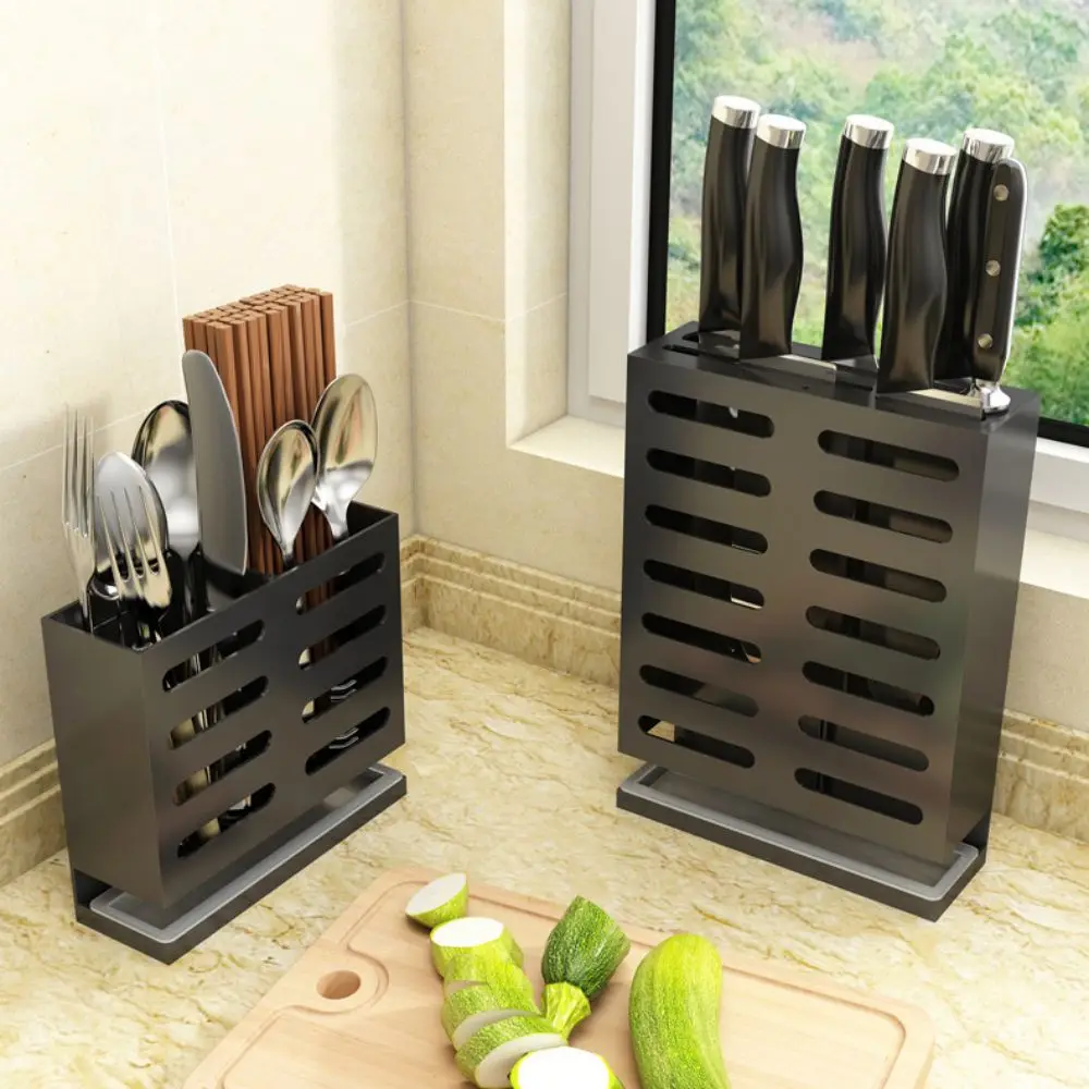 Дешево Стеллаж для кухни, черный алюминиевый держатель для сливных ножей, настенная полка, органайзер, аксессуары Дешево Стеллаж для кухни, черный алюминиевый держатель для сливных ножей, настенная полка, органайзер, аксессуары