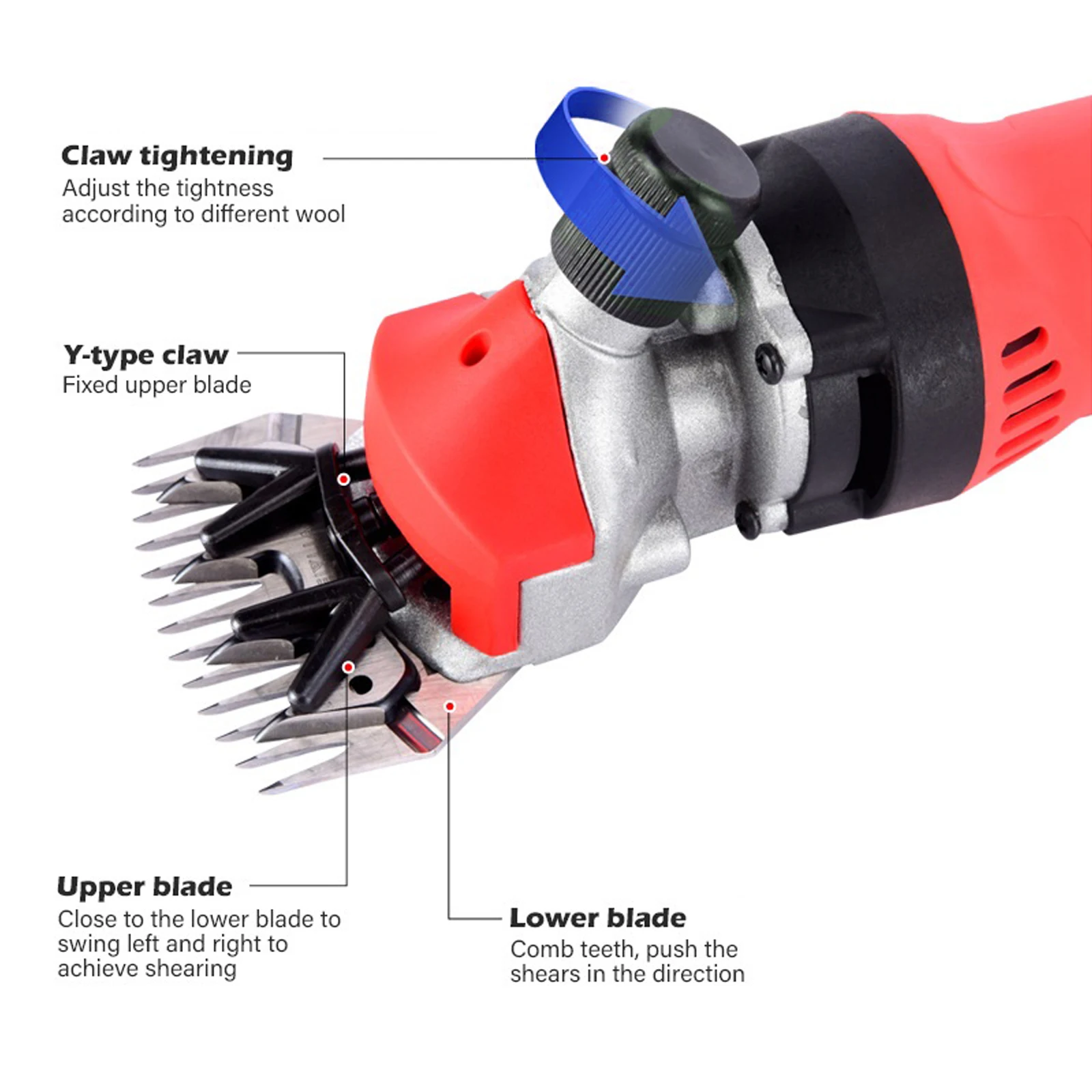 Электрическая машинка для стрижки овец и коз 13 зубьев 900 Вт 6 скоростей