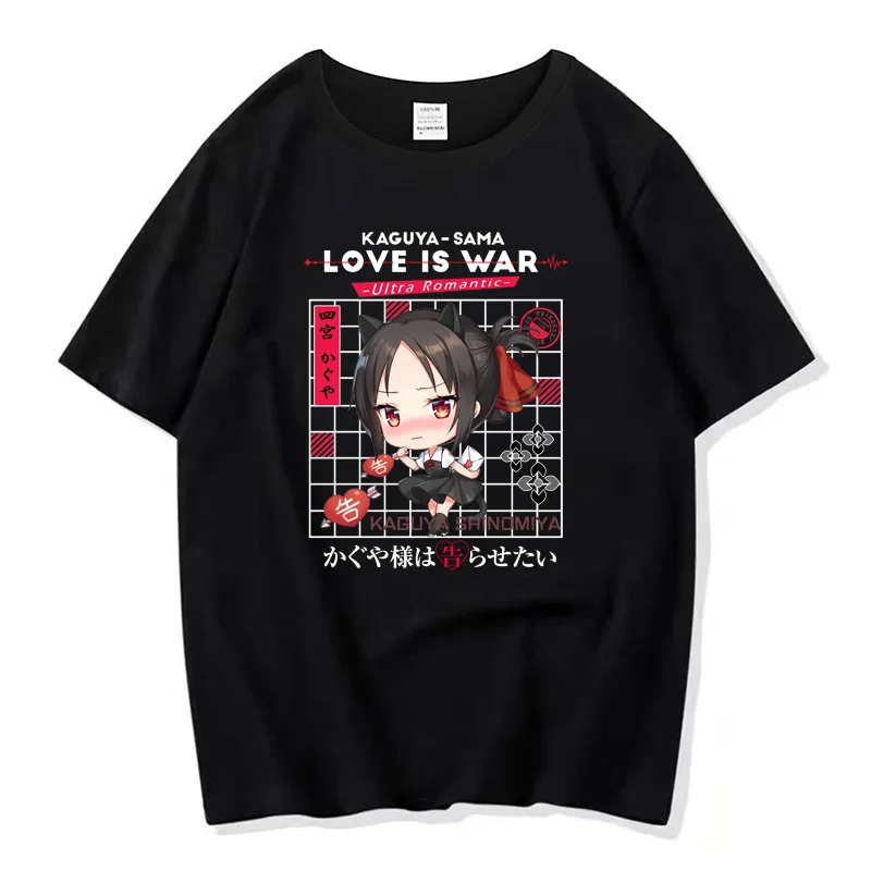 

Хлопковая футболка с принтом аниме Kaguya Sama Love Is War, мужская и женская повседневная Студенческая футболка с коротким рукавом в стиле Харадзюку...