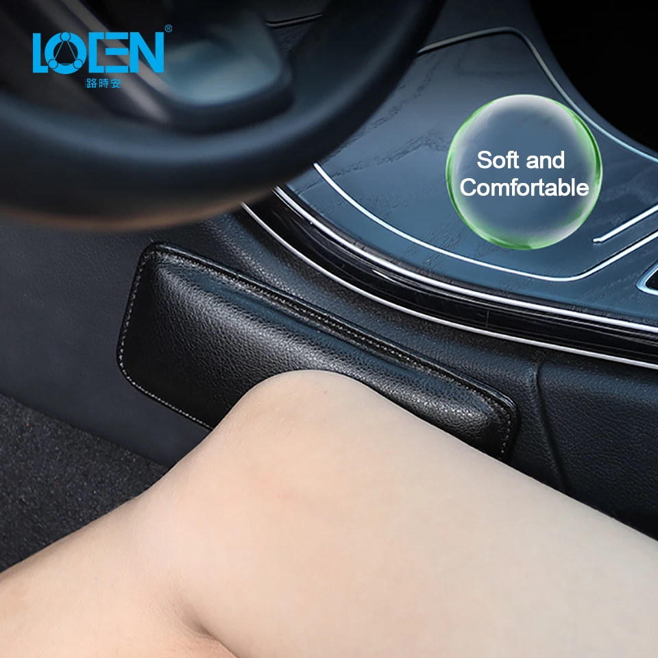 LOEN Новая черная автомобильная накладка на ногу для поддержки коленей с мягкой кожей, дышащая подушка для ног, снятие усталости, защита салона 1 шт.