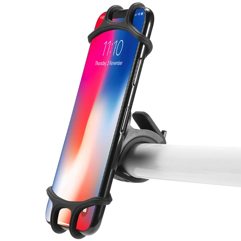 

Phone Silicone Mount Holder Universal Bike Handlebar Bracket 360 Rotation Stand