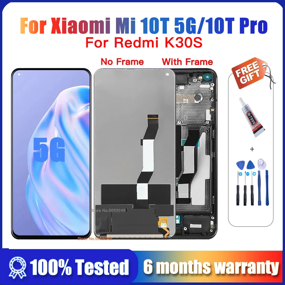 ЖК-дисплей для Xiaomi Mi 10T Pro Mi10T M2007J3, сенсорный экран с дигитайзером для Xiaomi Mi 10T, Redmi k30s, ЖК-дисплей, оригинал