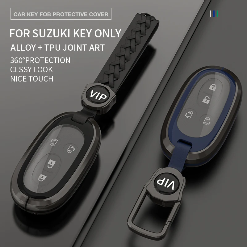 Zinc Alloy 2/3/4Buttons Car Key Case Cover Holder For Suzuki Solio Wagon R Tingray Vitara For Mitsubishi Delica D2 Accessories