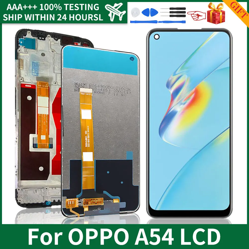 

100% Протестировано 6,51 "оригинальный для Oppo A54 LCD дисплей кодирующий преобразователь сенсорного экрана в сборе запасные части CPH2239 с рамкой