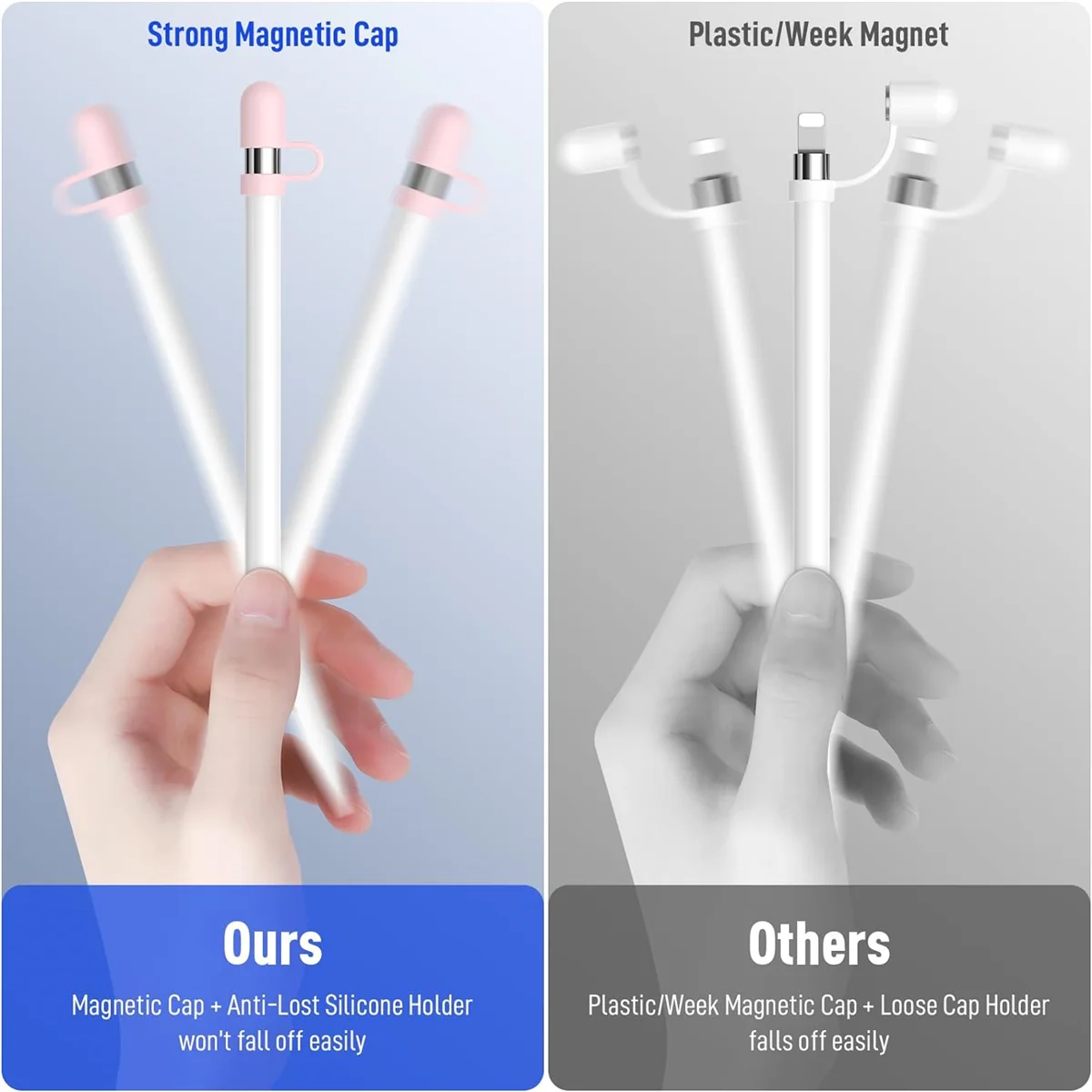 3 упаковки для Apple Pencil Cap 1-го поколения магнитная верхняя крышка силиконовый