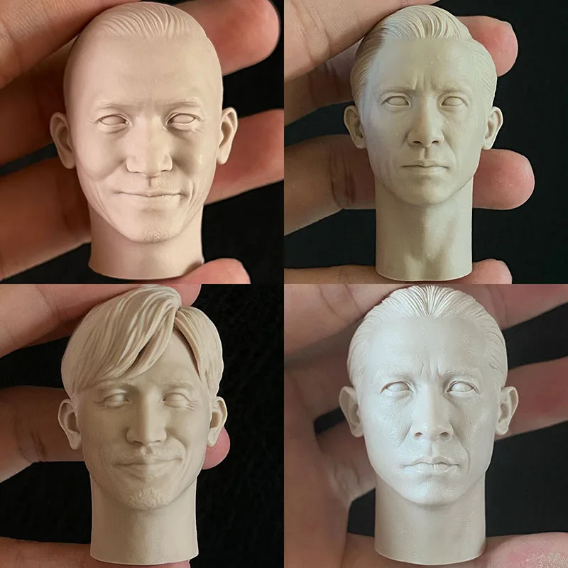 

1/6 Scale Hong Kong Star Tony Leung With Neck Unpainted Head Carving White Soldier Accessories For 12 Inch Action Figure Body