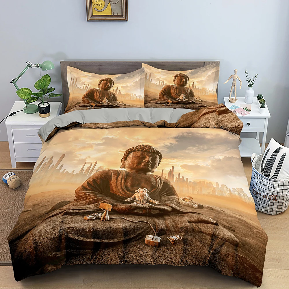 

Cover Set Queen Size Exotic Ethnic Bohemian Bedding Set Luxury Microfiber Polyester Comforter Quilt Cover Mandala Buddha Duvet