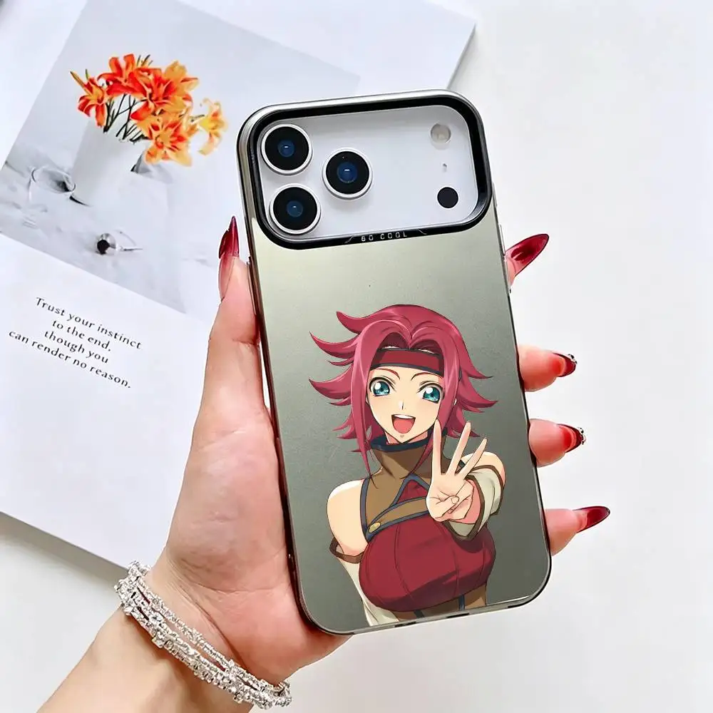 Фото Чехол для телефона C-Code Geass Kallen Stadtfeld для iPhone 17, 16, 15, 14, 13, 12, 11 Plus, Pro Max, XS, серый, с серебряным покрытием внутри №2