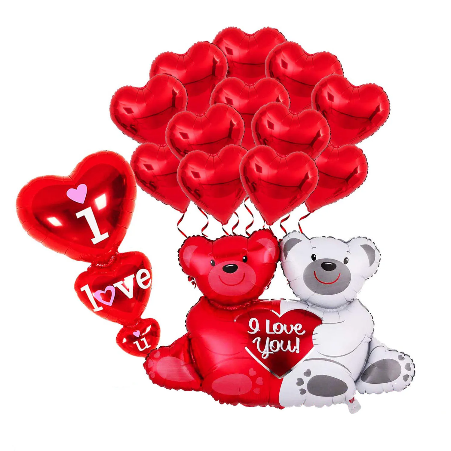 

40-дюймовый Плюшевый Медведь "Я Люблю Тебя" С Набором Шаров Для Свадьбы, Годовщины, Дня Святого Валентина