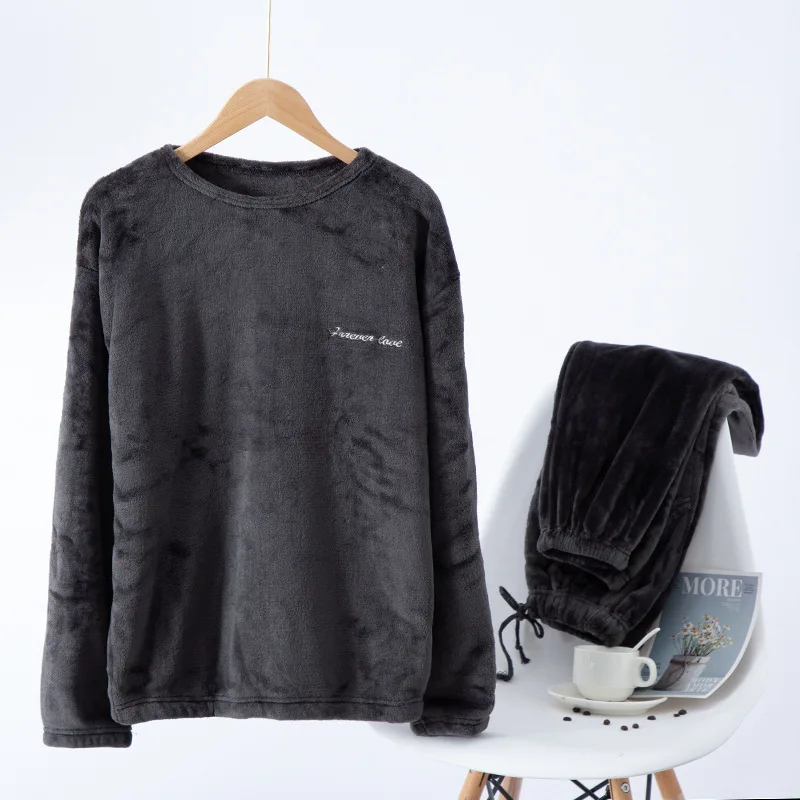 New 2022 L-3XL Plus Size Flannel Warm Pijama For Men 2022 New Winter Sleepwear Pajamas Casual Male Homewear Home Clothes