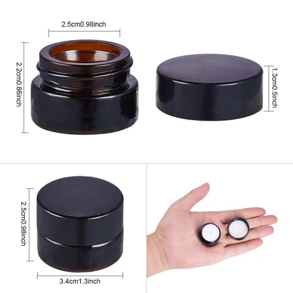 10pcs Round Column Glass Jars with Tampions Small 5g Containers Bottles for Jewelry Bead Storage Creams Lotions Packing Vials