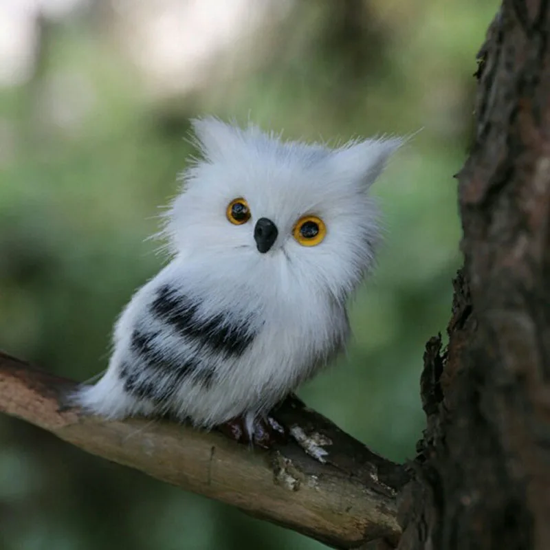 

Mini Artificial Fluffy Owl Figurines Micro Landscape Furry Birds Simulation Animals Dollhouse Garden Ornament Home Desktop Decor