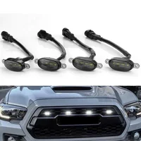 4pcs Car Front Grille Bumper Grill Hood Amber LED Lights For Jeep Grand Cherokee 2003-2021 Car Exterior Decorative Lights