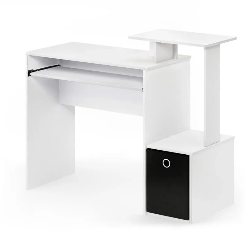 

Furinno Econ Multipurpose Home Office Computer Writing Desk with Bin, White, Multiple Colors