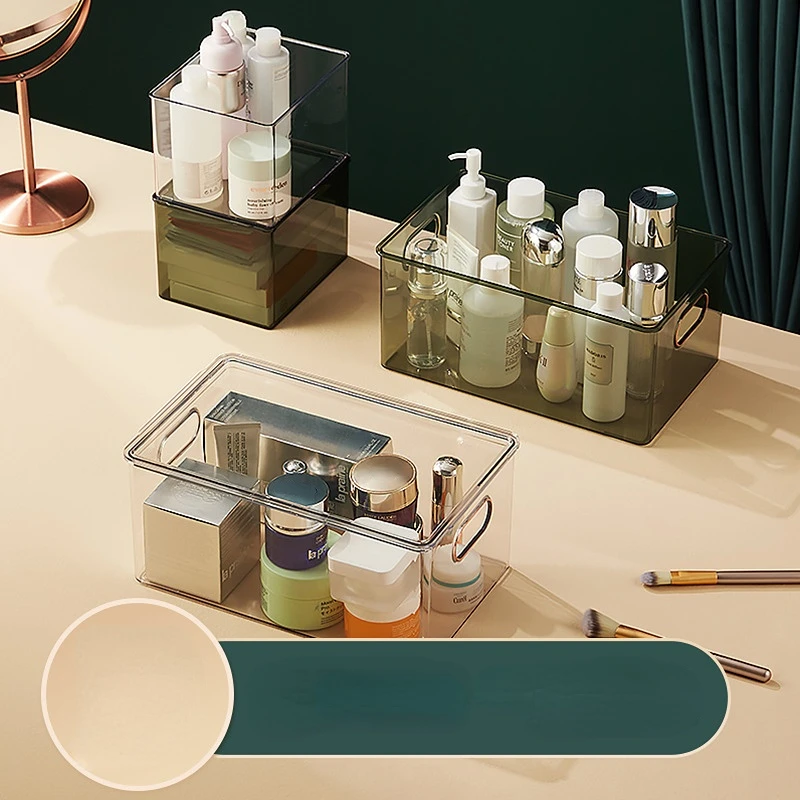 

Desktop Light Luxury Storage Box Cosmetic Sundries Storage Basket Kitchen Finishing Household Plastic Storage Box