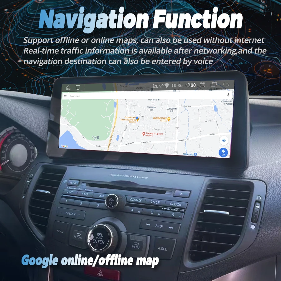 Qled экран 12 3 дюймов Android13 для Honda Accord Type S 2011 2009 автомобильное радио мультимедийный