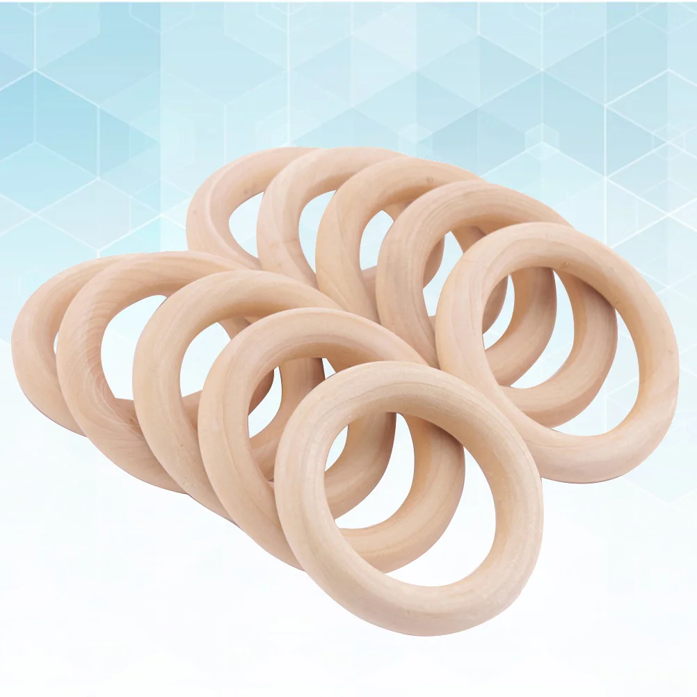 

12pcs Wooden Ring 55mm Plain Lightweight Multifunctional Wooden Ring for Ornaments Crafts DIY Making