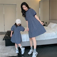 family dress for mum daughter summer striped familytshirt for dad son plus size cotton short sleeve tees 2 10y kids clothes