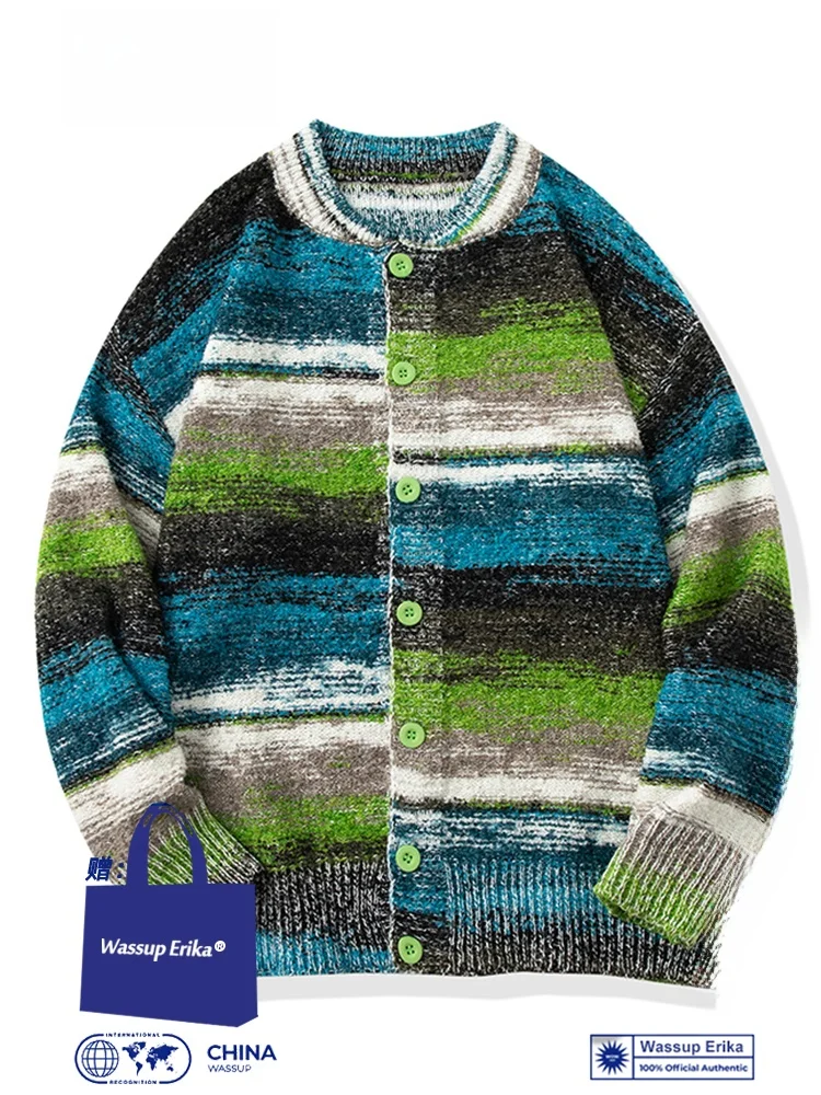 Wassup Erika Американский винтажный кардиган-свитер мужской осенний вязаный свитер