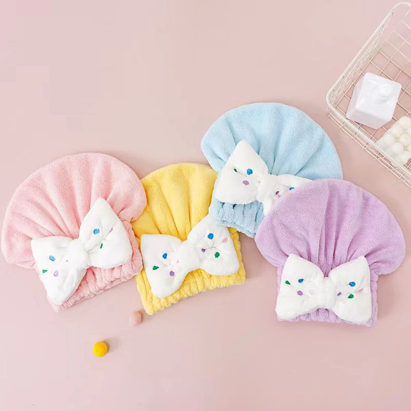 

Microfiber Children Kids Quickly Dry Hair Wrapped Towels Dry Hair Hat Bath Hat Portable Coral Fleece Shower Cap Bath Accessories