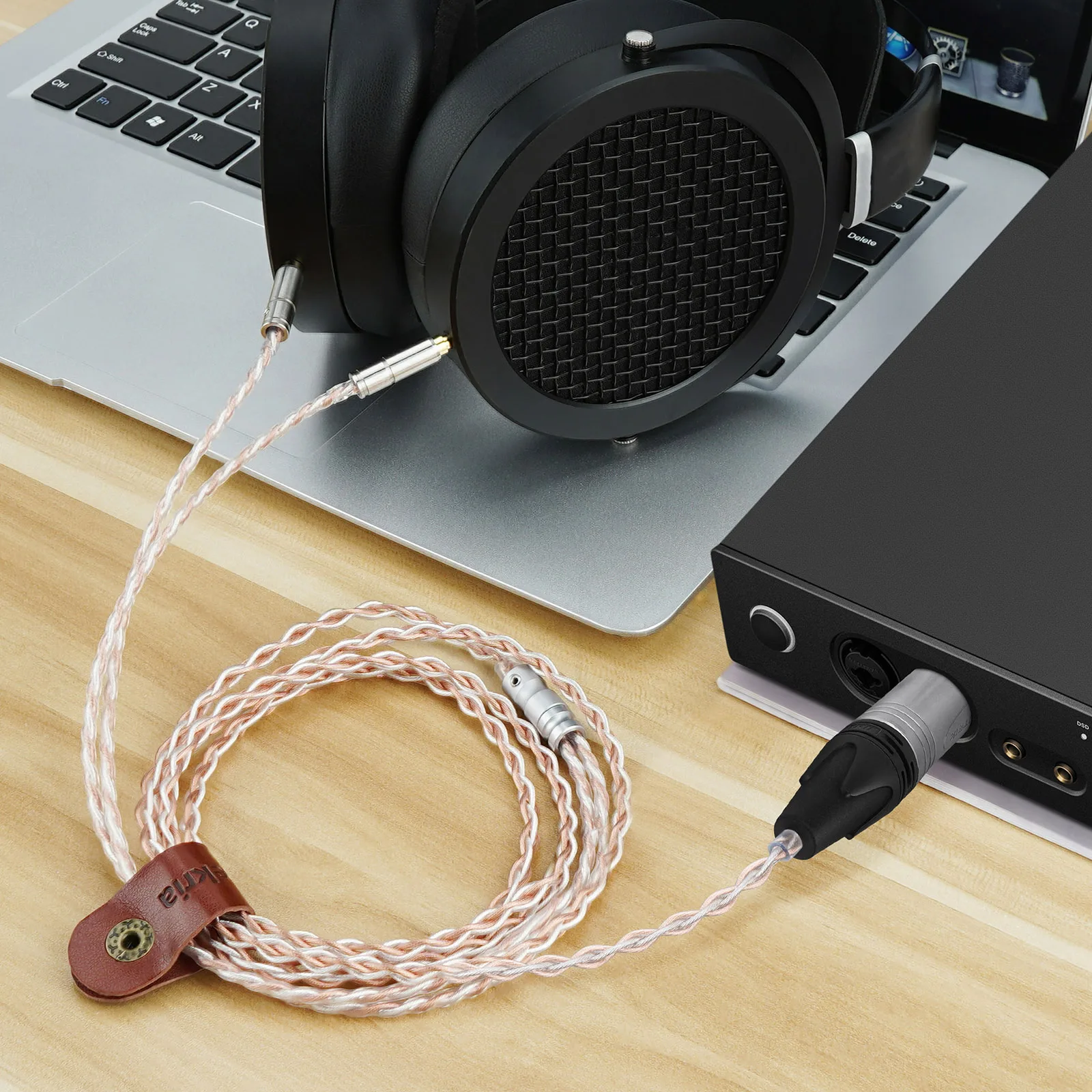 Посеребренный обновленный аудио-кабель Geekria Apollo 4Pin XLR на Dual 3 5 мм совместимый с
