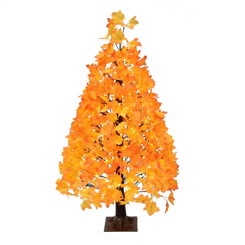 

4.5-Ft Harvest Maple Tree Fall Decoration with Multi-Hue Orange and Metal Base Dome glass display large Small glass terrarium G