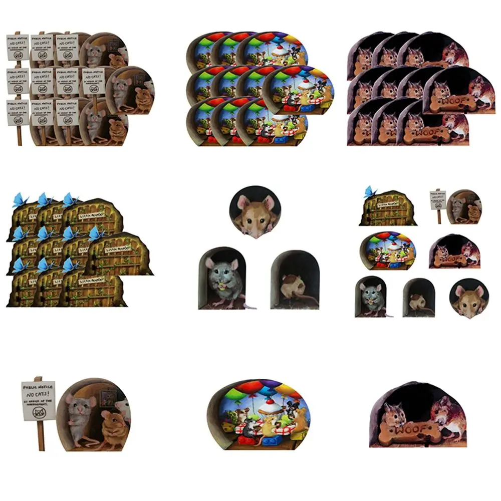 

3D Vinyl DIY Craft Rat Art Home Decoration Wall Decals Wall Mural Baseboard Decor Wall Stickers