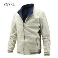 2022 new mens jacket coat spring and autumn loose casual simple stand up collar top two sided wear youth mens clothing