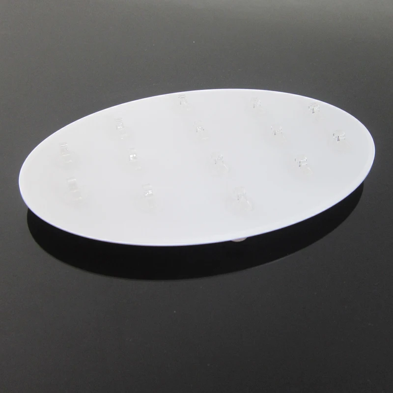 2022 New Hot Sale Acrylic White Ellipse Ring Jewelry Display Stand Organizer Case Holder Tray Showcase Rack Props