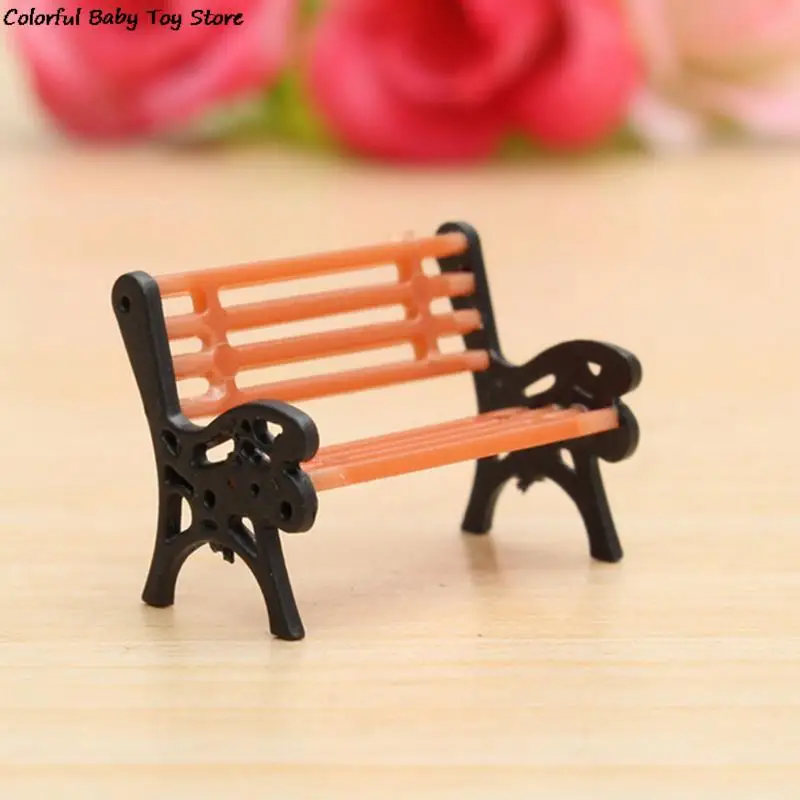 

1Pc Park Chair Figurines Doll House Miniature Bench Micro Landscape Succulent Bonsai DIY Resin Home Decoration Accessories