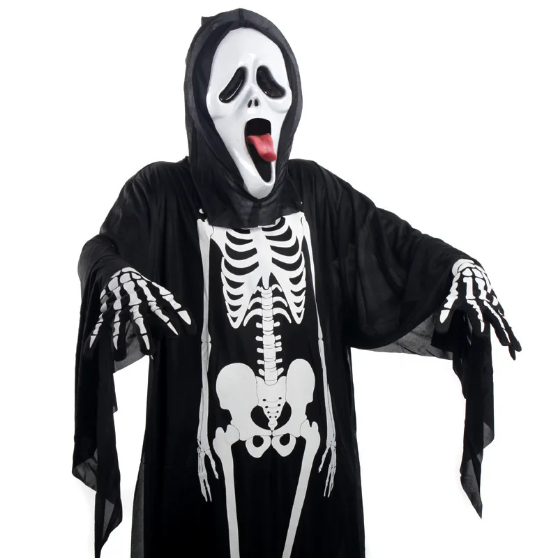 

Halloween scary skeleton ghost costume cosplay costume party zombie onesie complete carnival costume props