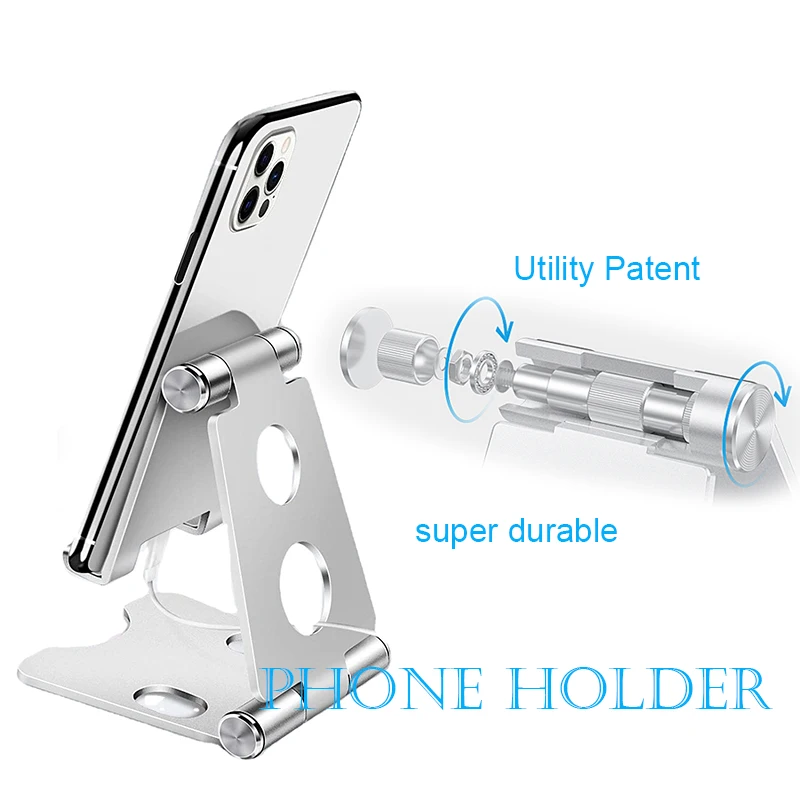 Multifunctional Dual-use Tablet / Phone Aluminum Alloy Folding Holder Patent Technology Durable Smartphone Stand Phone Holders