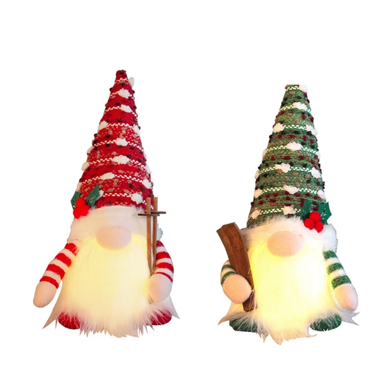 Рождественская Кукла сани эльф лыжи Гном с искусственной рукояткой