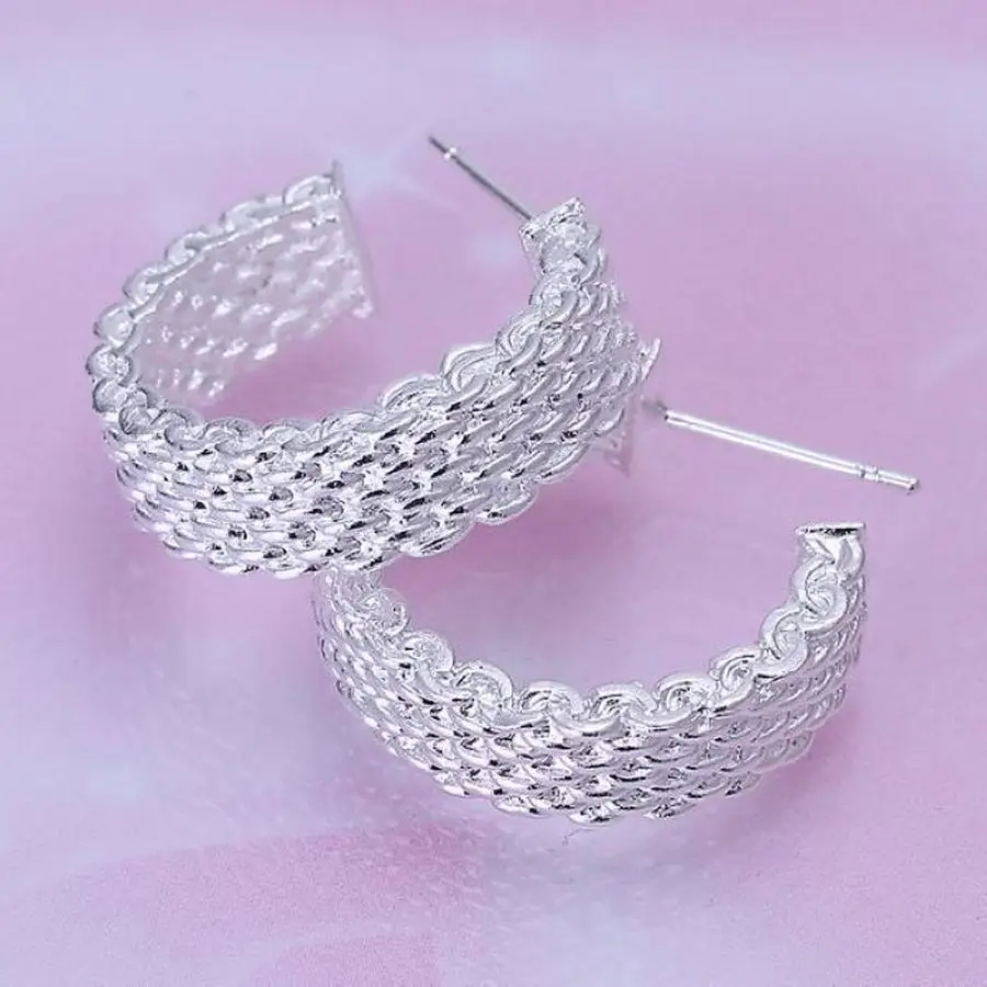 

high quality fashion silver color wedding Earring Jewelry for women stud lady nice gifts wedding free shipping