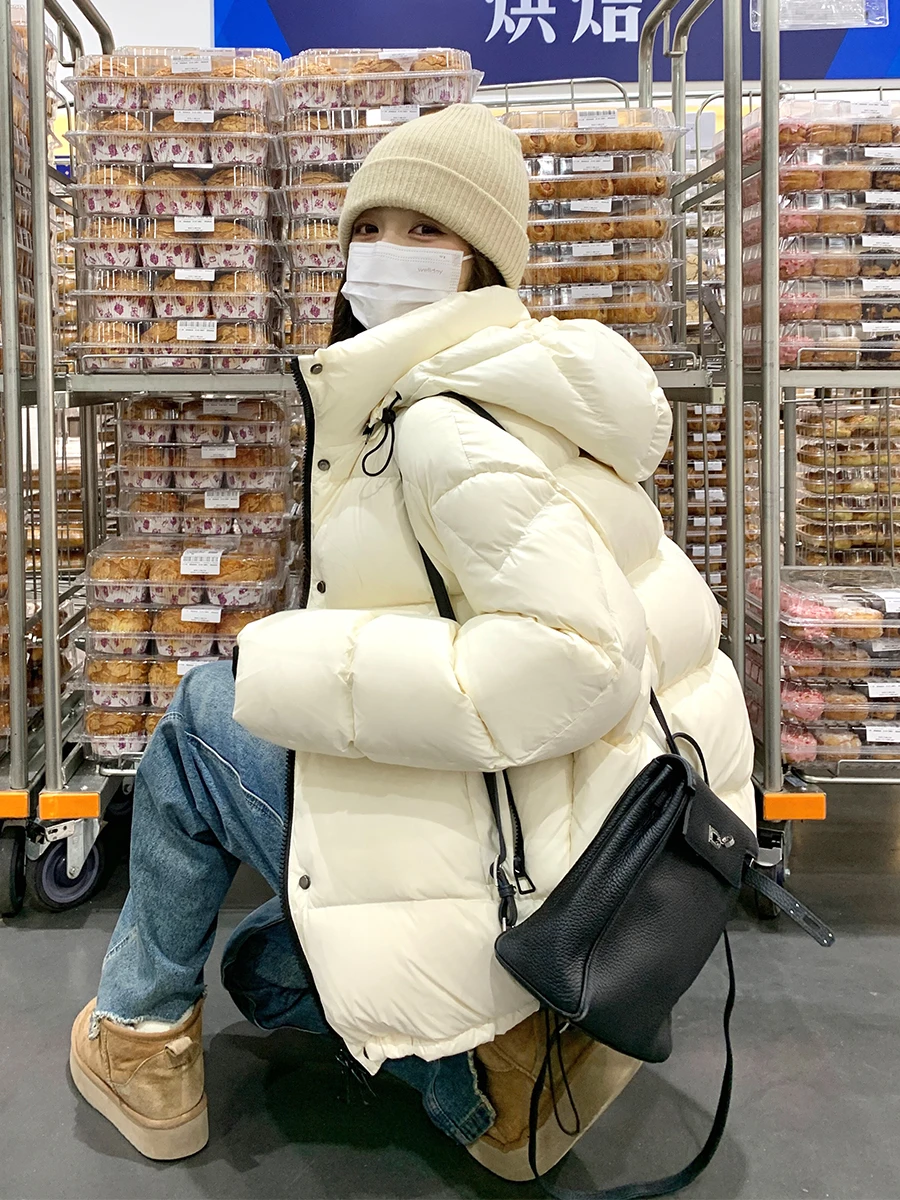 Маленький короткий пуховик с хлопковой подкладкой женская зимняя одежда 2024