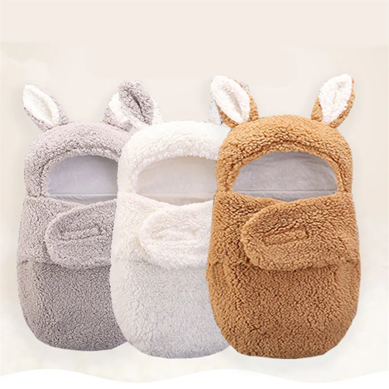 

Baby Blankets Cute Rabbit Ears Infant Toddlers Swaddle Wrap Warm Fleece Baby Sleeping Bag Bedding Crib Quilt Newborn Envelope