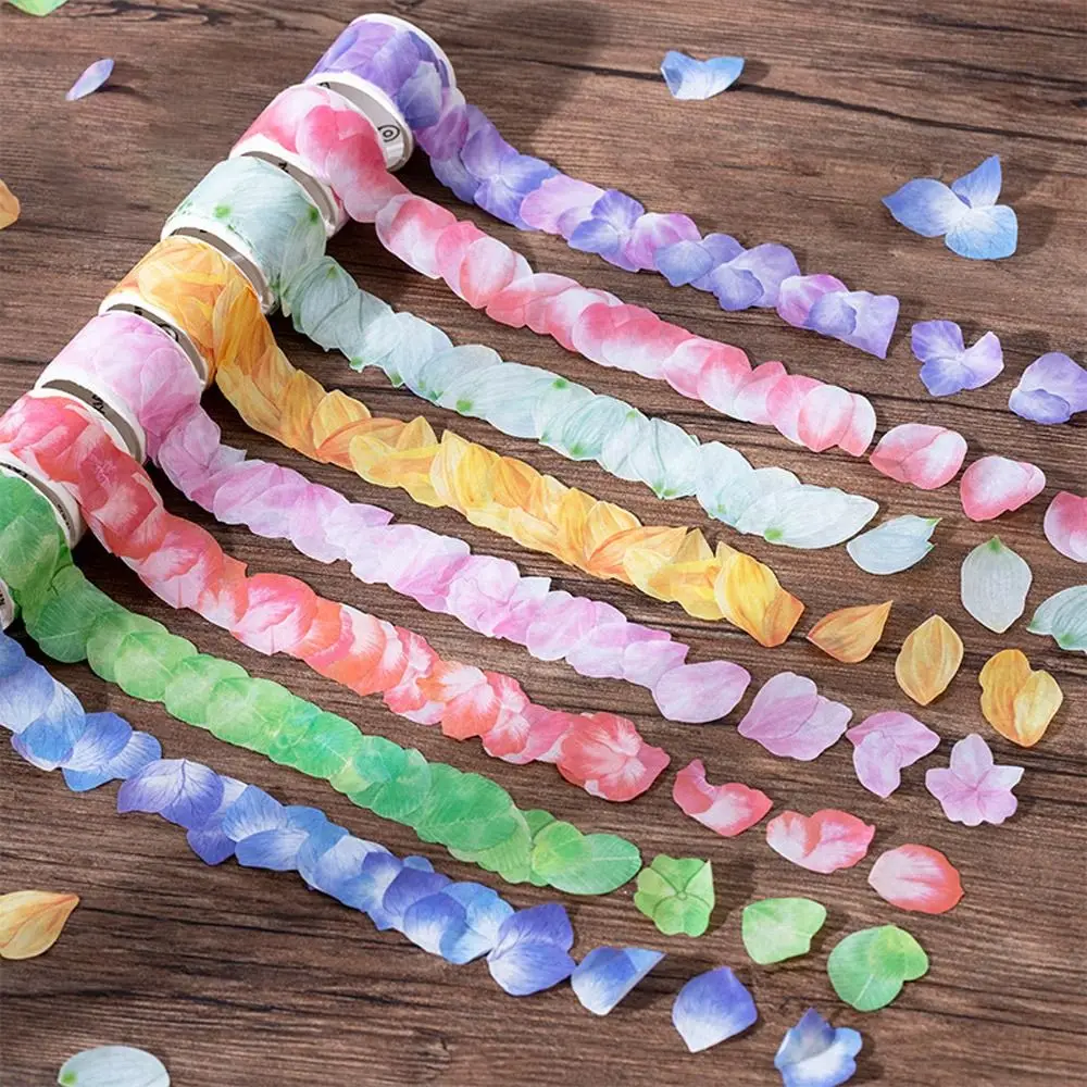 

200pcs Adhesive Tulip Masking Washi Sticker Stylish Sticky Paper Scrapbooking Flower Petals Tape Masking Tape