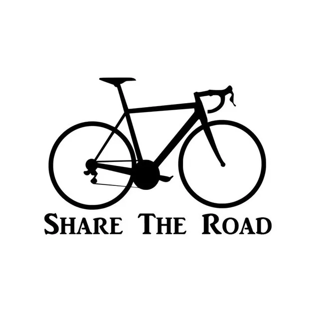 

17.8CM*12.2CM Bicycle Sticker Life On 2 Wheels Bike Share The Road Car Styling Funny Car Sticker Decoration Black/Sliver