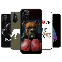 boxer dog clear phone case for huawei honor 20 10 9 8a 7 5t x pro lite 5g black etui coque hoesjes comic fash design