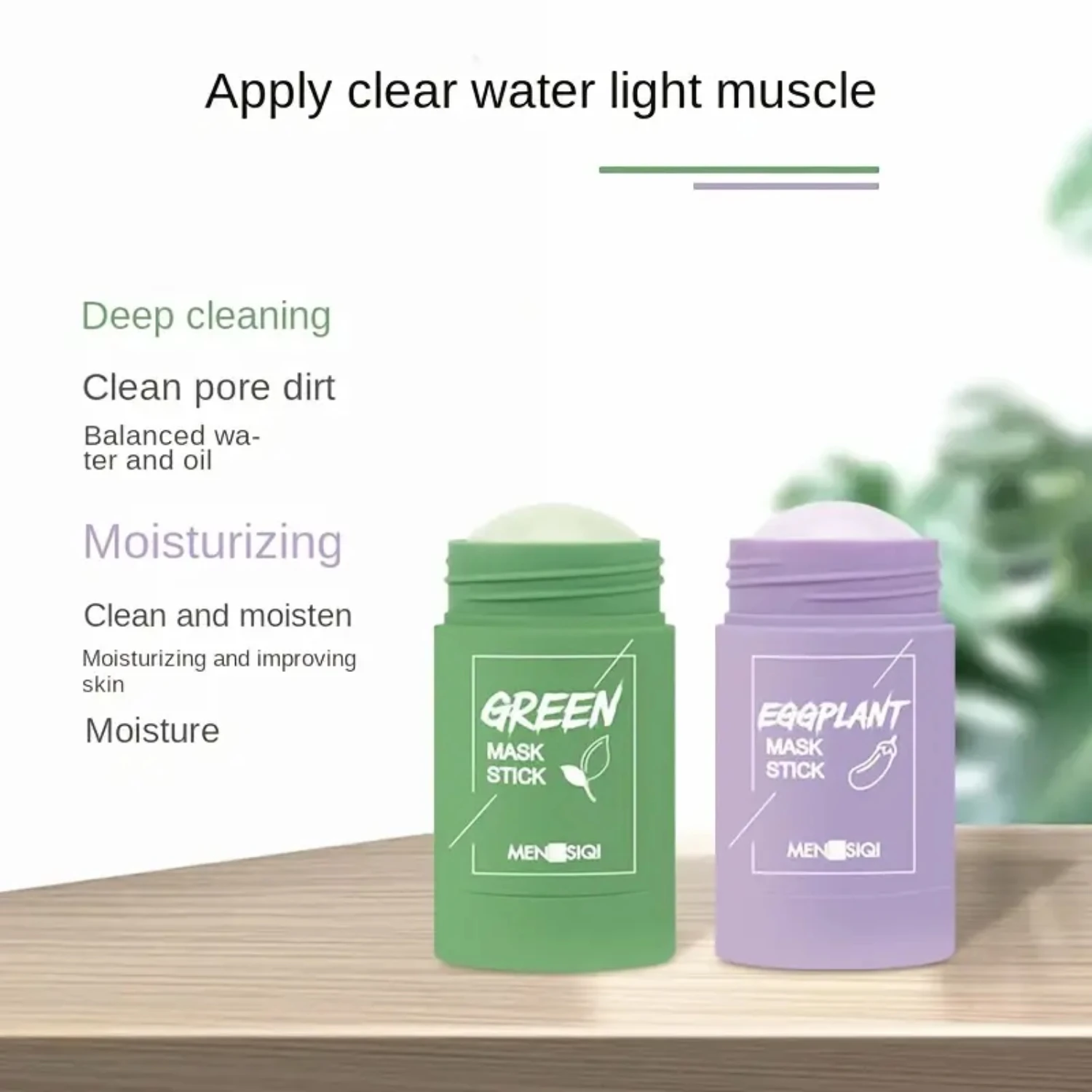 Увлажняющая и очищающая поры глиняная маска-карандаш с зеленым чаем для контроля